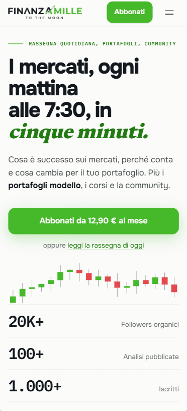 The platform landing page on a phone